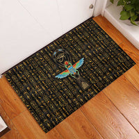 Ancient Pride Rubber Doormat African Hieroglyphic Pattern, Eye of Horus, and Sacred Scarab Symbol - Wonder Print Shop