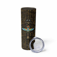 Ancient Pride Skinny Tumbler African Hieroglyphic Pattern, Eye of Horus, and Sacred Scarab Symbol - Wonder Print Shop