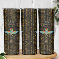 Ancient Pride Skinny Tumbler African Hieroglyphic Pattern, Eye of Horus, and Sacred Scarab Symbol - Wonder Print Shop
