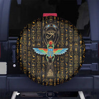 Ancient Pride Spare Tire Cover African Hieroglyphic Pattern, Eye of Horus, and Sacred Scarab Symbol - Wonder Print Shop