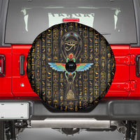 Ancient Pride Spare Tire Cover African Hieroglyphic Pattern, Eye of Horus, and Sacred Scarab Symbol - Wonder Print Shop