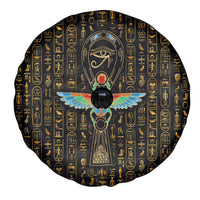 Ancient Pride Spare Tire Cover African Hieroglyphic Pattern, Eye of Horus, and Sacred Scarab Symbol - Wonder Print Shop