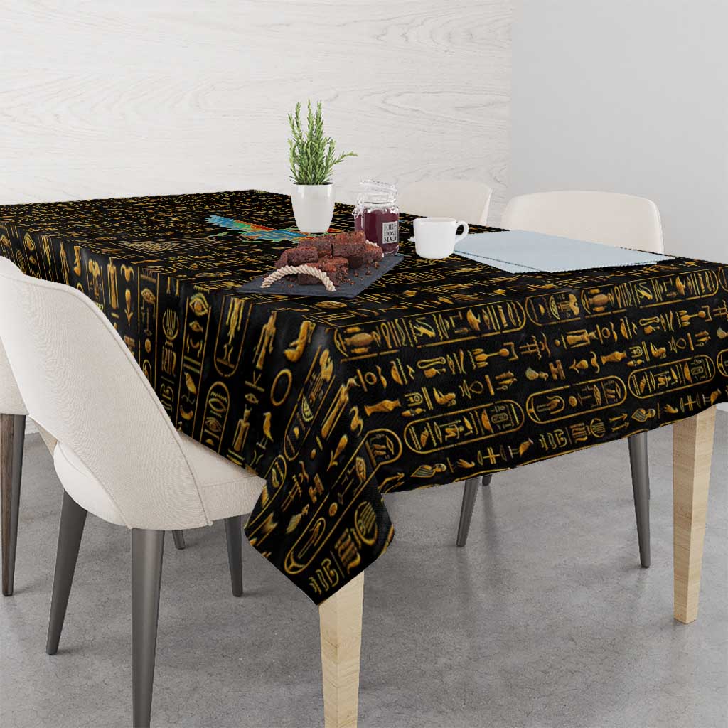 Ancient Pride Tablecloth African Hieroglyphic Pattern, Eye of Horus, and Sacred Scarab Symbol - Wonder Print Shop