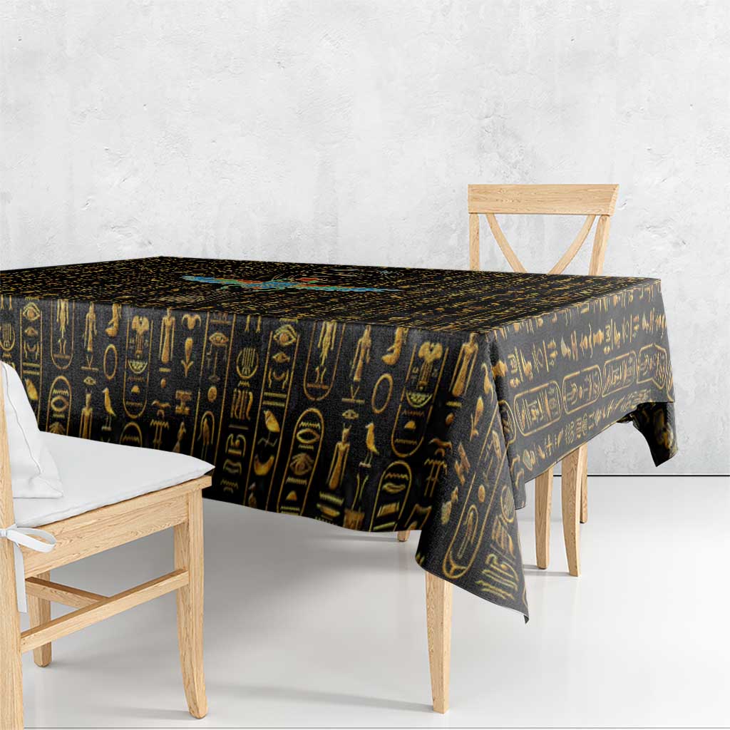 Ancient Pride Tablecloth African Hieroglyphic Pattern, Eye of Horus, and Sacred Scarab Symbol - Wonder Print Shop