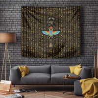 Ancient Pride Tapestry African Hieroglyphic Pattern, Eye of Horus, and Sacred Scarab Symbol - Wonder Print Shop