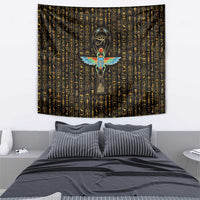 Ancient Pride Tapestry African Hieroglyphic Pattern, Eye of Horus, and Sacred Scarab Symbol - Wonder Print Shop