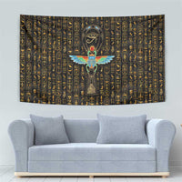 Ancient Pride Tapestry African Hieroglyphic Pattern, Eye of Horus, and Sacred Scarab Symbol - Wonder Print Shop