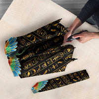 Ancient Pride Umbrella African Hieroglyphic Pattern, Eye of Horus, and Sacred Scarab Symbol - Wonder Print Shop