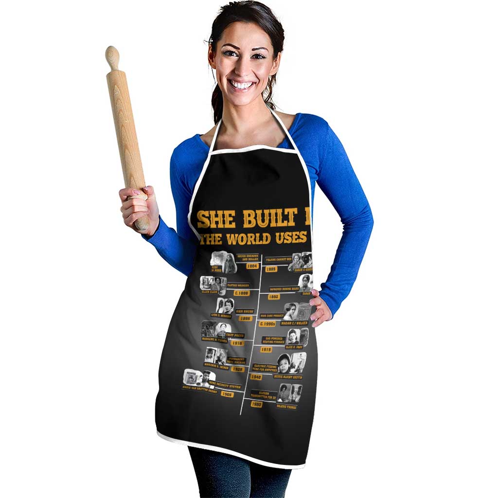 She Built It The World Uses It Apron African Influential Women Innovators Timeline - Wonder Print Shop