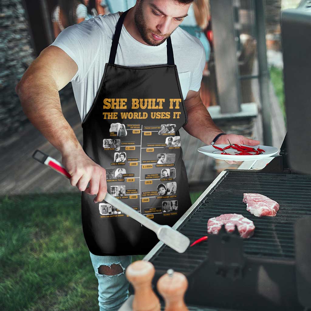 She Built It The World Uses It Apron African Influential Women Innovators Timeline - Wonder Print Shop