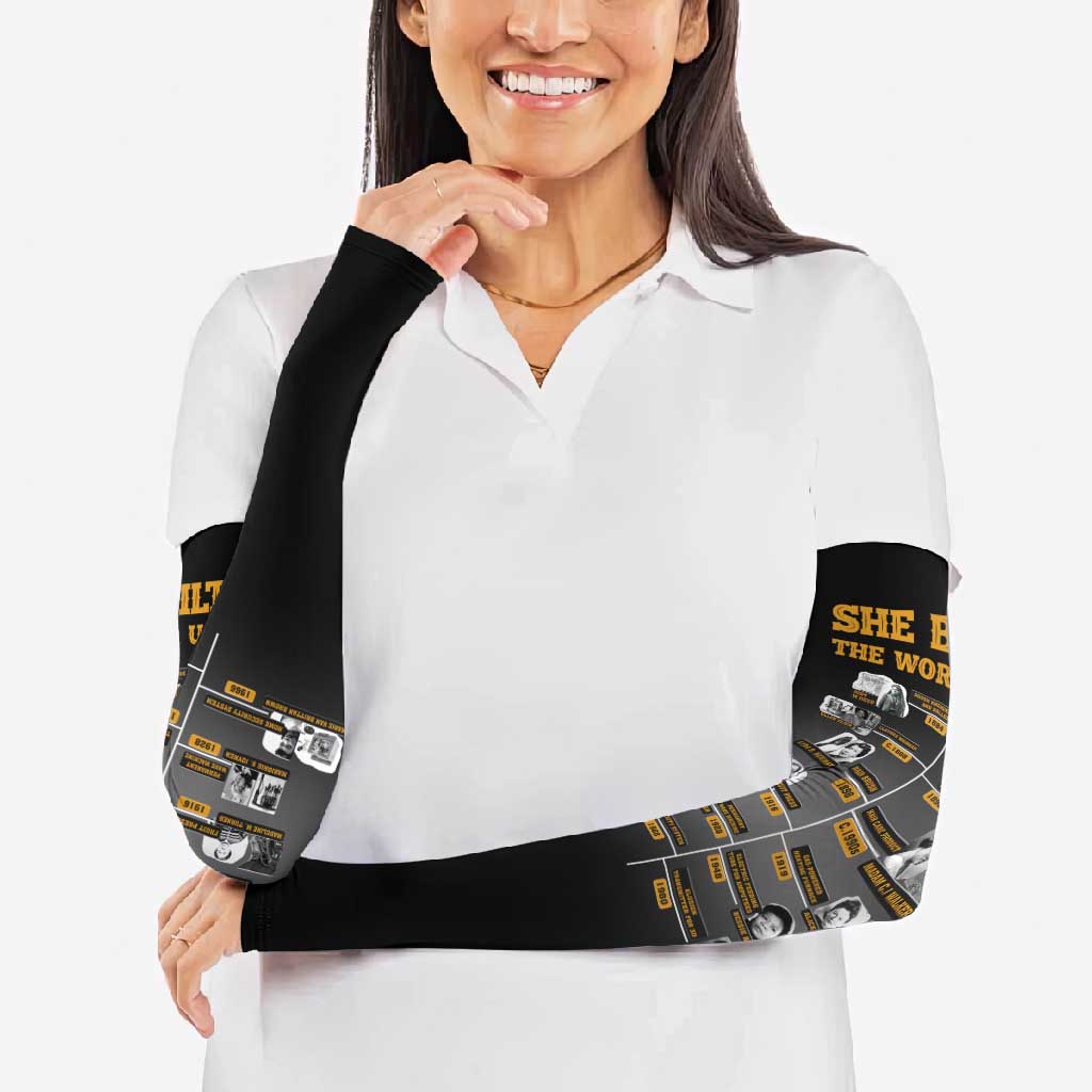 She Built It The World Uses It Arm Sleeves African Influential Women Innovators Timeline - Wonder Print Shop