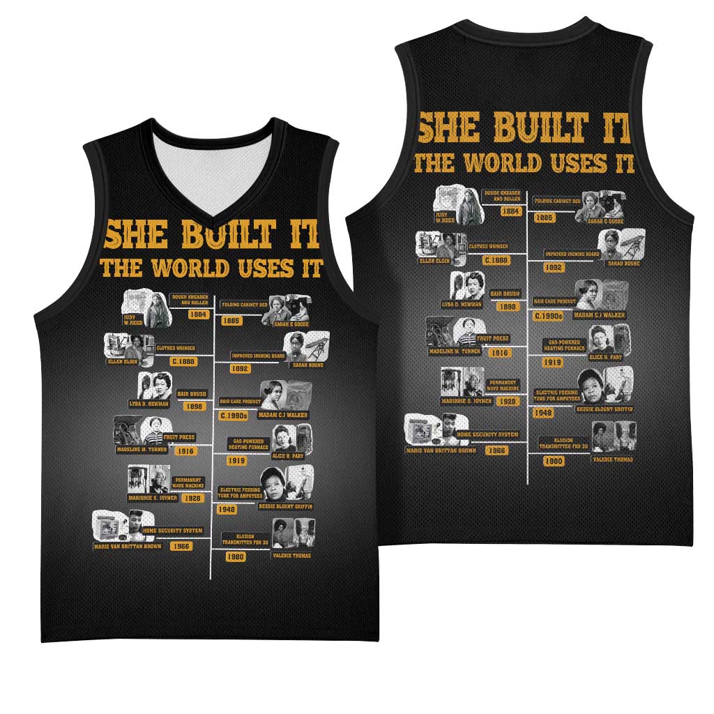 She Built It The World Uses It Basketball Jersey African Influential Women Innovators Timeline - Wonder Print Shop