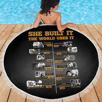 She Built It The World Uses It Beach Blanket African Influential Women Innovators Timeline - Wonder Print Shop