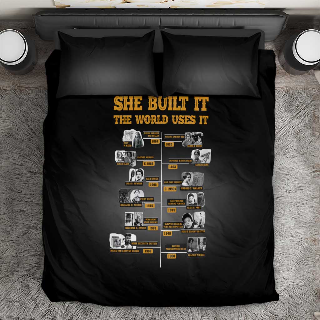 She Built It The World Uses It Bedding Set African Influential Women Innovators Timeline - Wonder Print Shop