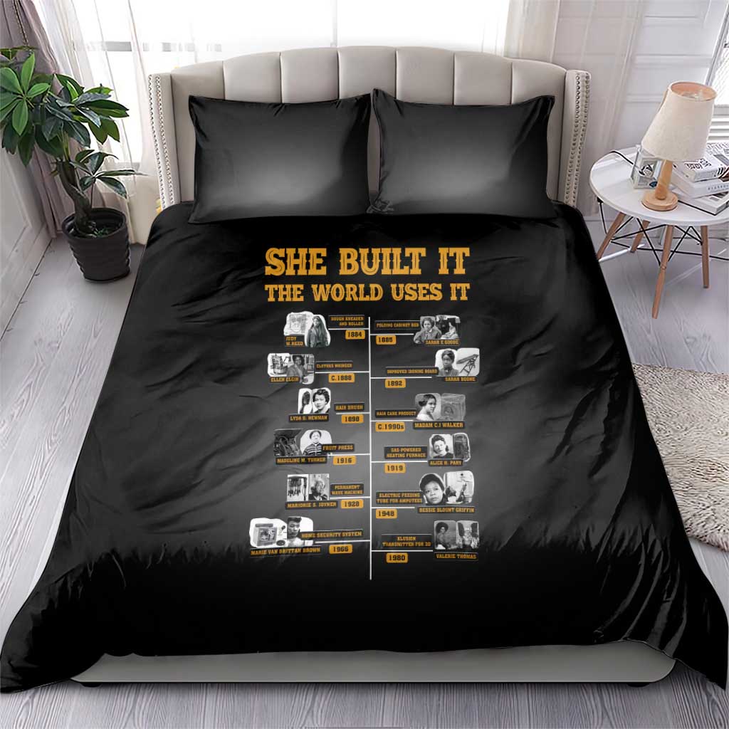 She Built It The World Uses It Bedding Set African Influential Women Innovators Timeline - Wonder Print Shop