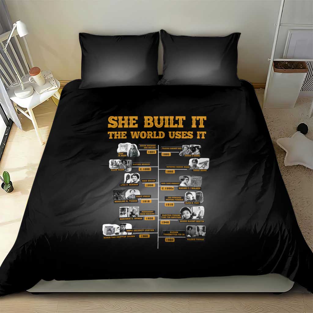 She Built It The World Uses It Bedding Set African Influential Women Innovators Timeline - Wonder Print Shop