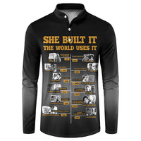 She Built It The World Uses It Button Sweatshirt African Influential Women Innovators Timeline - Wonder Print Shop