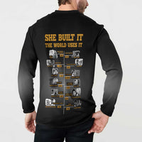 She Built It The World Uses It Button Sweatshirt African Influential Women Innovators Timeline - Wonder Print Shop