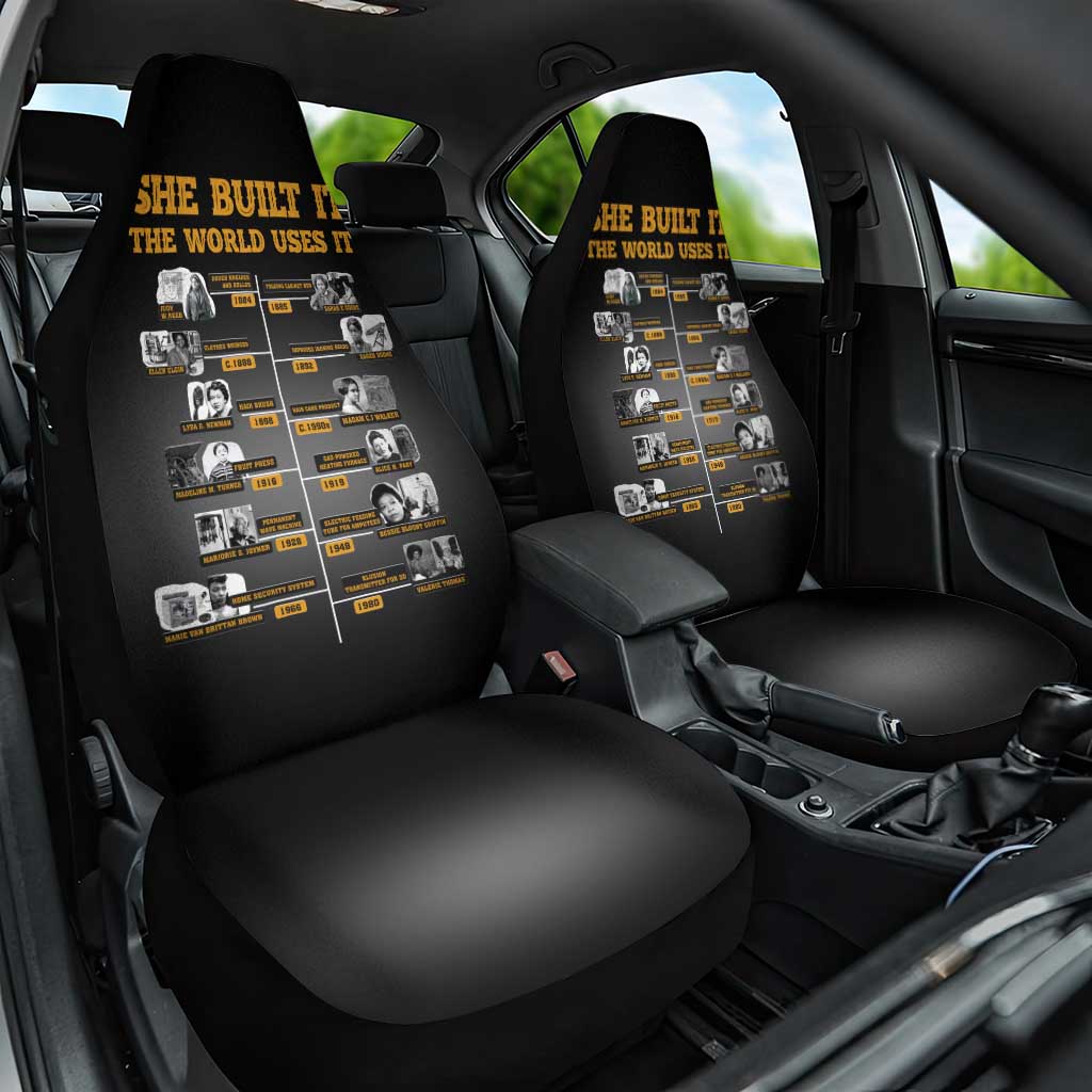 She Built It The World Uses It Car Seat Cover African Influential Women Innovators Timeline - Wonder Print Shop