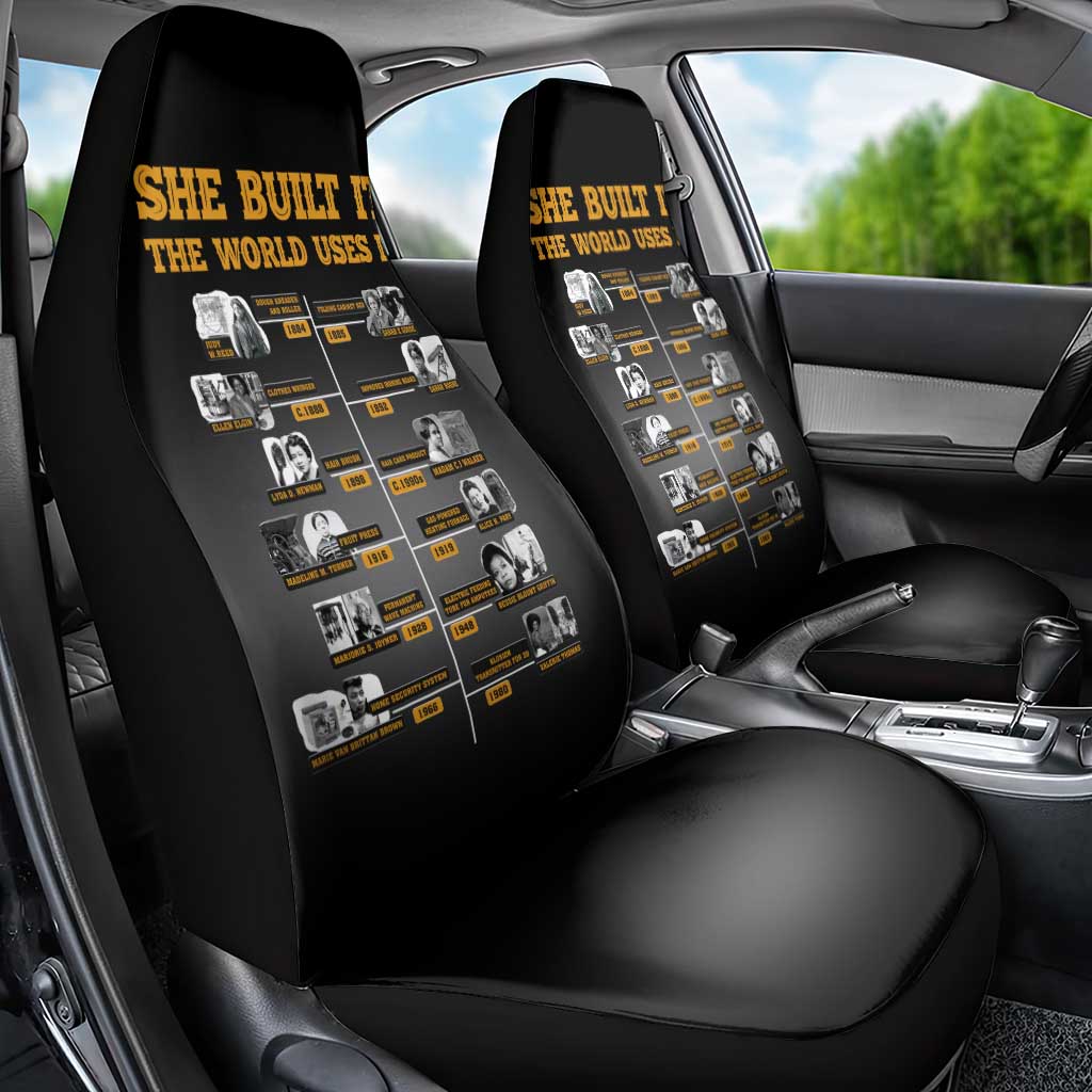 She Built It The World Uses It Car Seat Cover African Influential Women Innovators Timeline - Wonder Print Shop