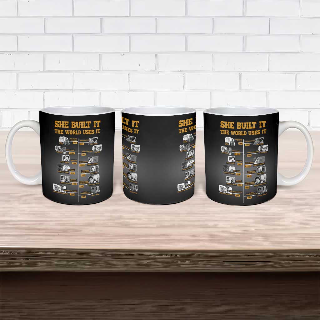 She Built It The World Uses It Ceramic Mug African Influential Women Innovators Timeline - Wonder Print Shop