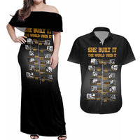 She Built It The World Uses It Couples Matching Off Shoulder Maxi Dress and Hawaiian Shirt African Influential Women Innovators Timeline - Wonder Print Shop
