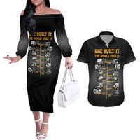 She Built It The World Uses It Couples Matching Off The Shoulder Long Sleeve Dress and Hawaiian Shirt African Influential Women Innovators Timeline - Wonder Print Shop