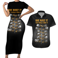 She Built It The World Uses It Couples Matching Short Sleeve Bodycon Dress and Hawaiian Shirt African Influential Women Innovators Timeline - Wonder Print Shop