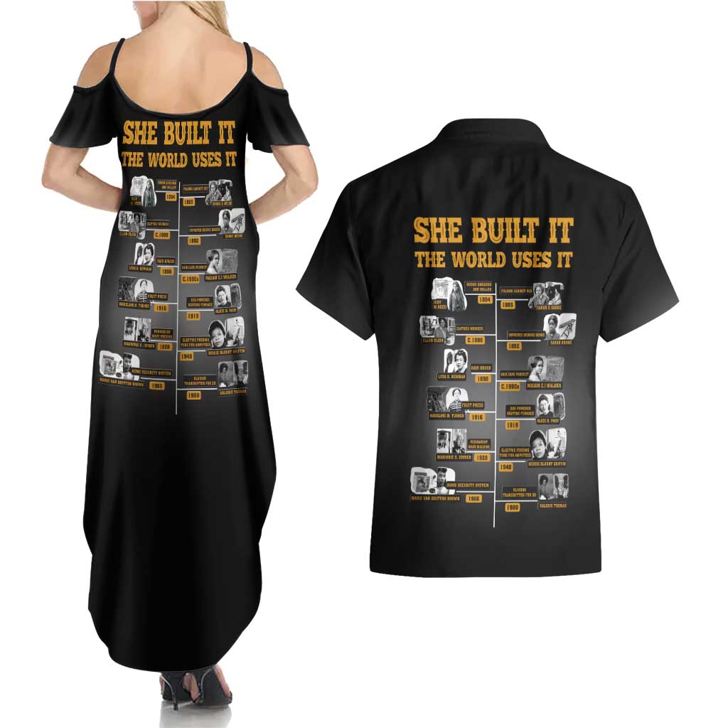 She Built It The World Uses It Couples Matching Summer Maxi Dress and Hawaiian Shirt African Influential Women Innovators Timeline - Wonder Print Shop