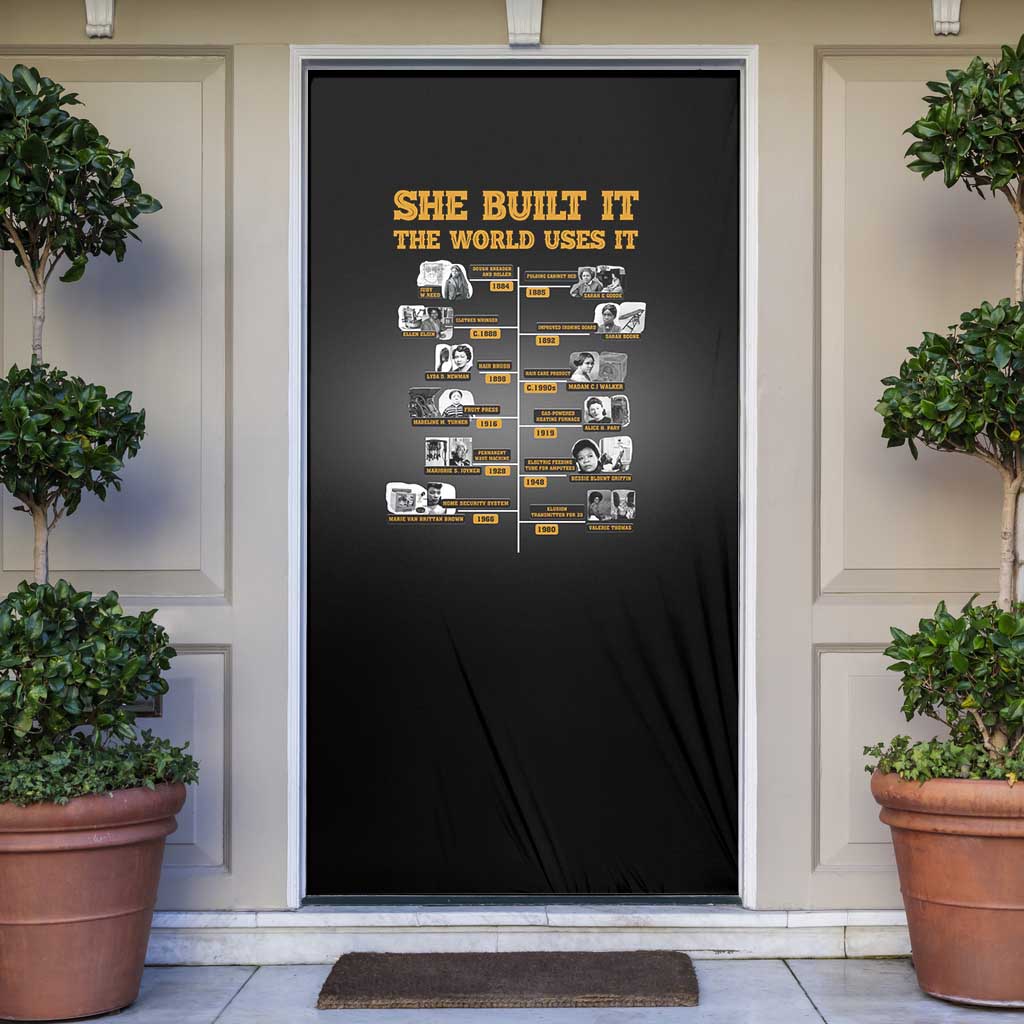 She Built It The World Uses It Door Cover African Influential Women Innovators Timeline - Wonder Print Shop