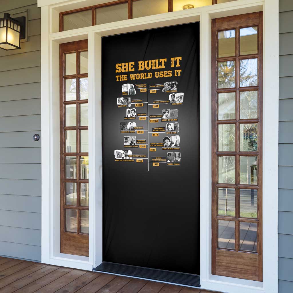 She Built It The World Uses It Door Cover African Influential Women Innovators Timeline - Wonder Print Shop