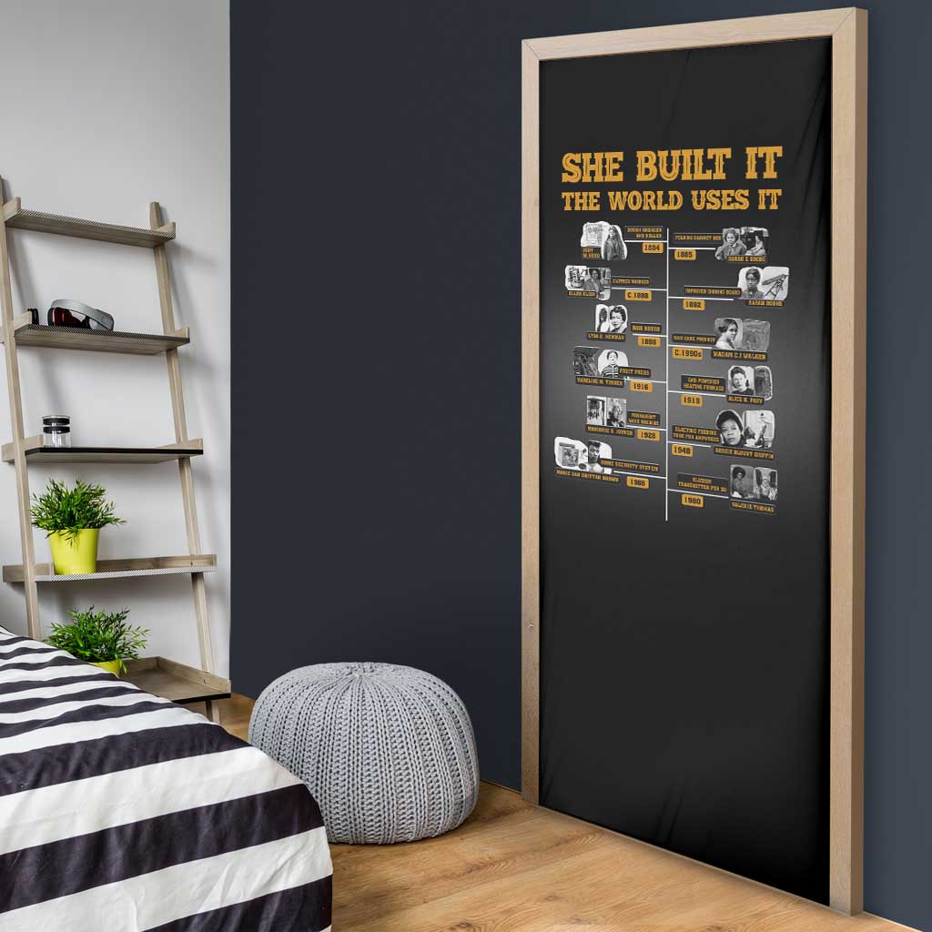 She Built It The World Uses It Door Cover African Influential Women Innovators Timeline - Wonder Print Shop