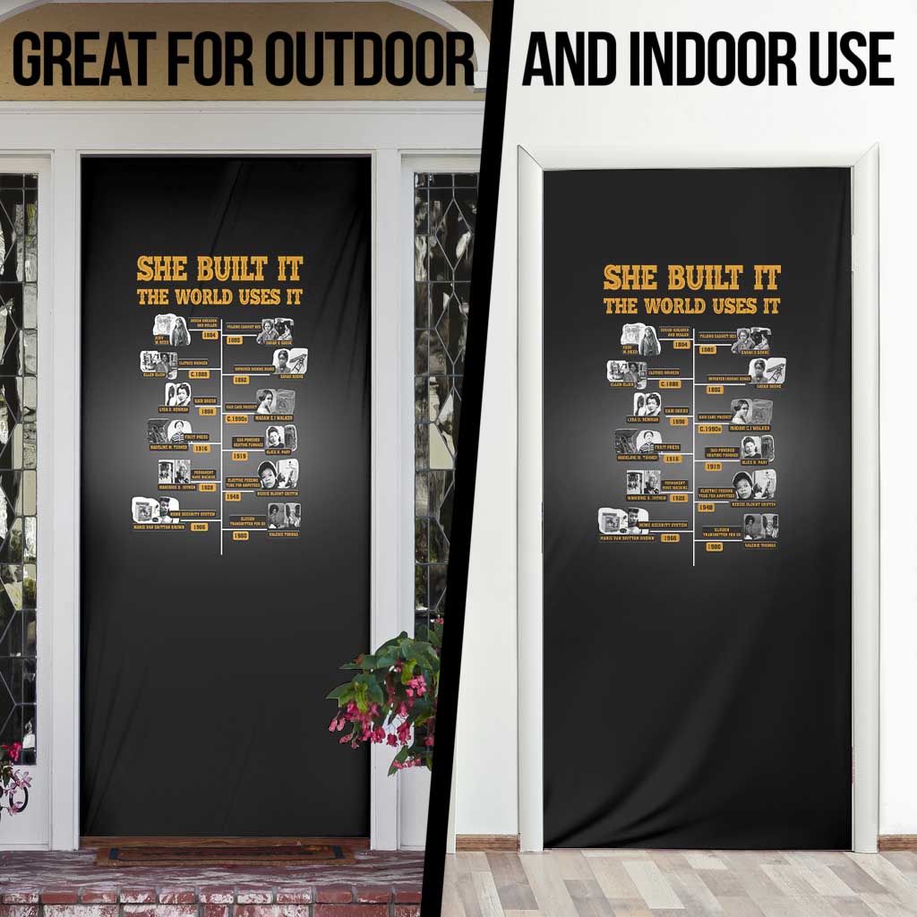 She Built It The World Uses It Door Cover African Influential Women Innovators Timeline - Wonder Print Shop