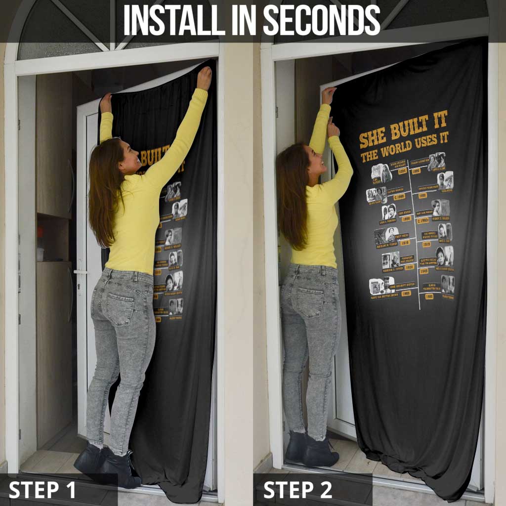 She Built It The World Uses It Door Cover African Influential Women Innovators Timeline - Wonder Print Shop