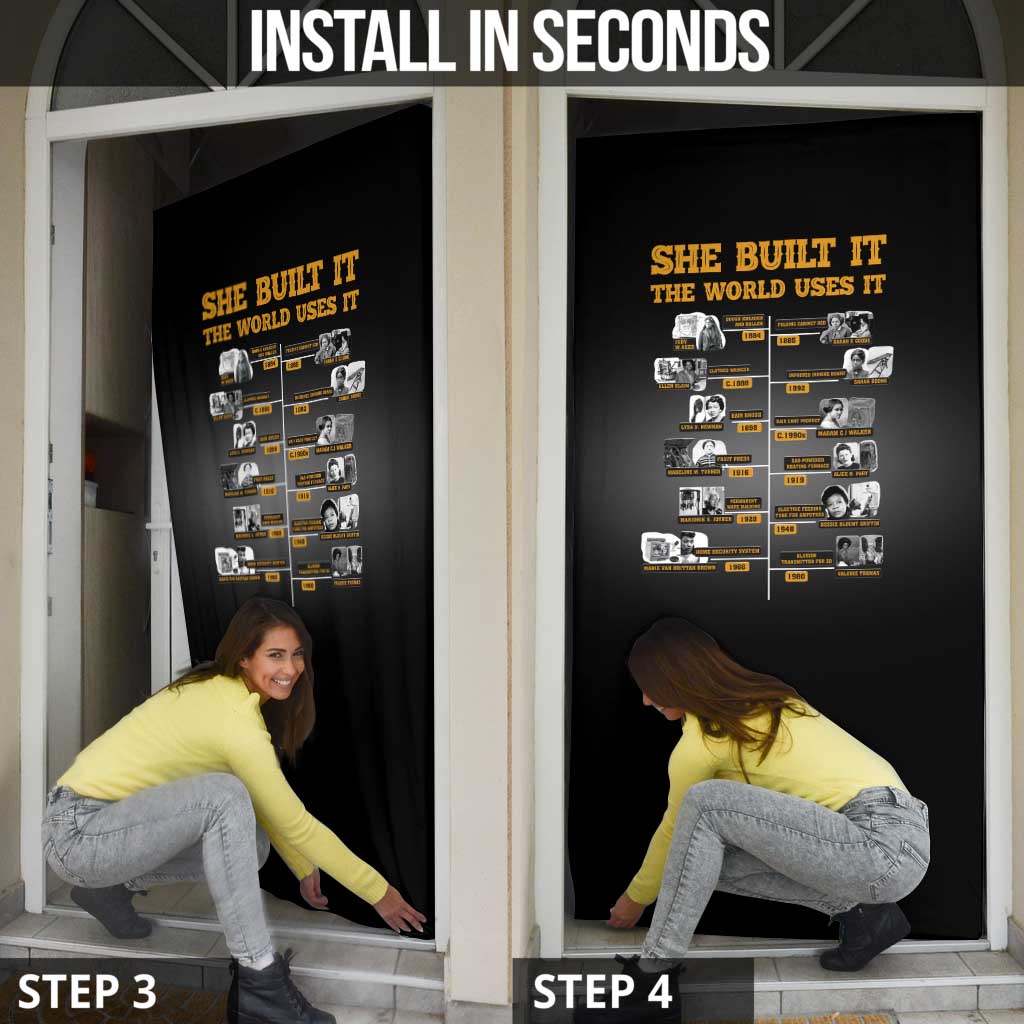 She Built It The World Uses It Door Cover African Influential Women Innovators Timeline - Wonder Print Shop