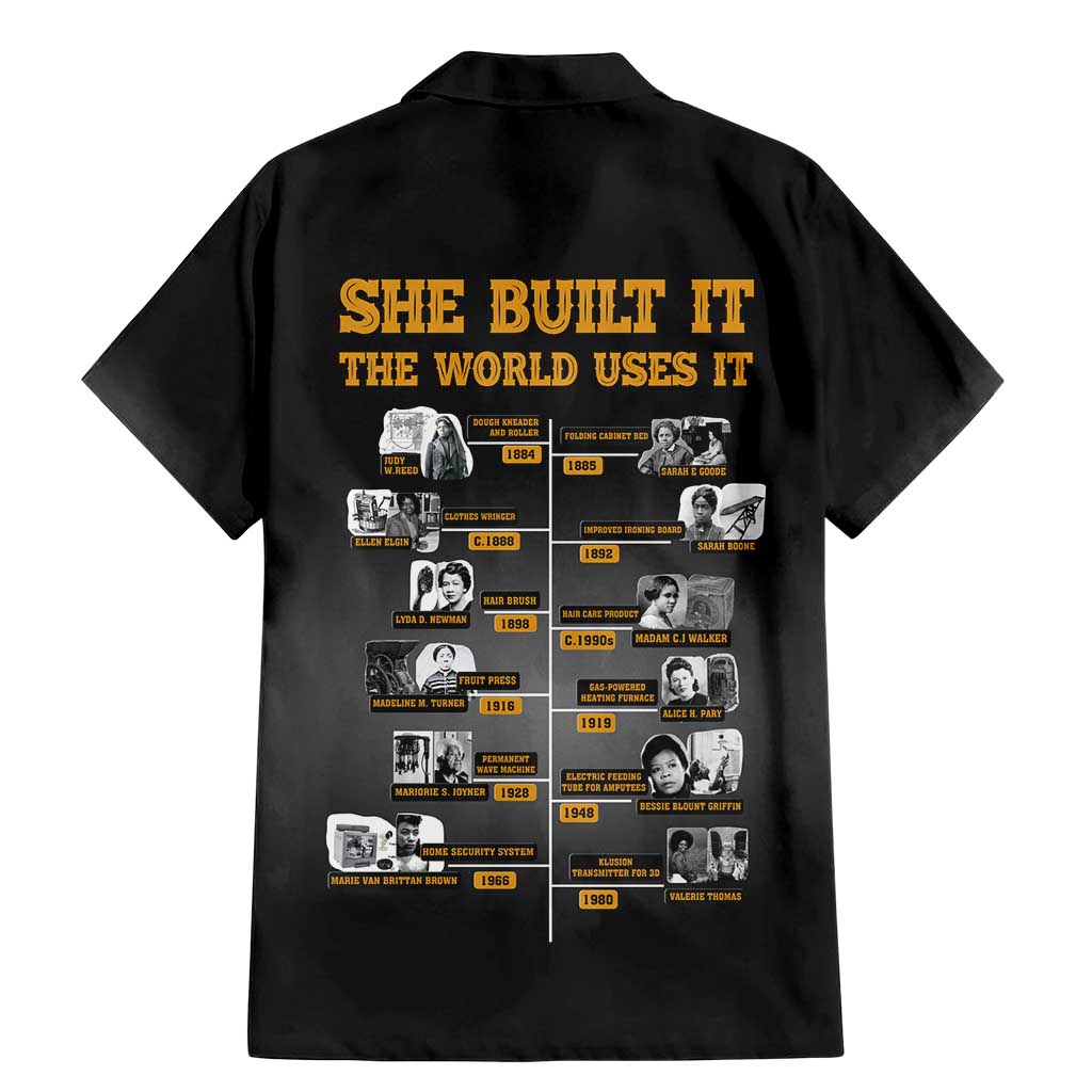She Built It The World Uses It Family Matching Mermaid Dress and Hawaiian Shirt African Influential Women Innovators Timeline - Wonder Print Shop