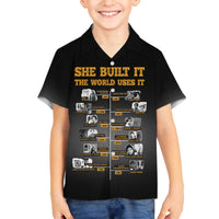 She Built It The World Uses It Family Matching Off The Shoulder Long Sleeve Dress and Hawaiian Shirt African Influential Women Innovators Timeline - Wonder Print Shop