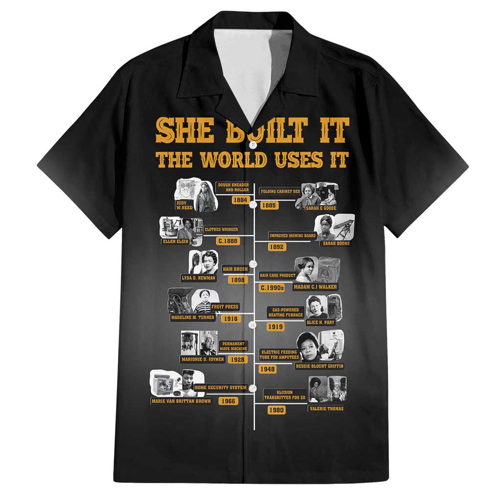 She Built It The World Uses It Family Matching Off Shoulder Short Dress and Hawaiian Shirt African Influential Women Innovators Timeline - Wonder Print Shop