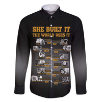 She Built It The World Uses It Family Matching Short Sleeve Bodycon Dress and Hawaiian Shirt African Influential Women Innovators Timeline - Wonder Print Shop