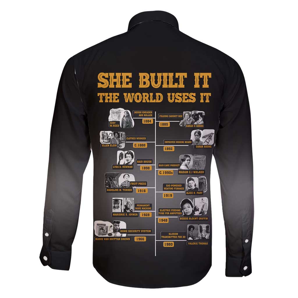 She Built It The World Uses It Family Matching Tank Maxi Dress and Hawaiian Shirt African Influential Women Innovators Timeline - Wonder Print Shop
