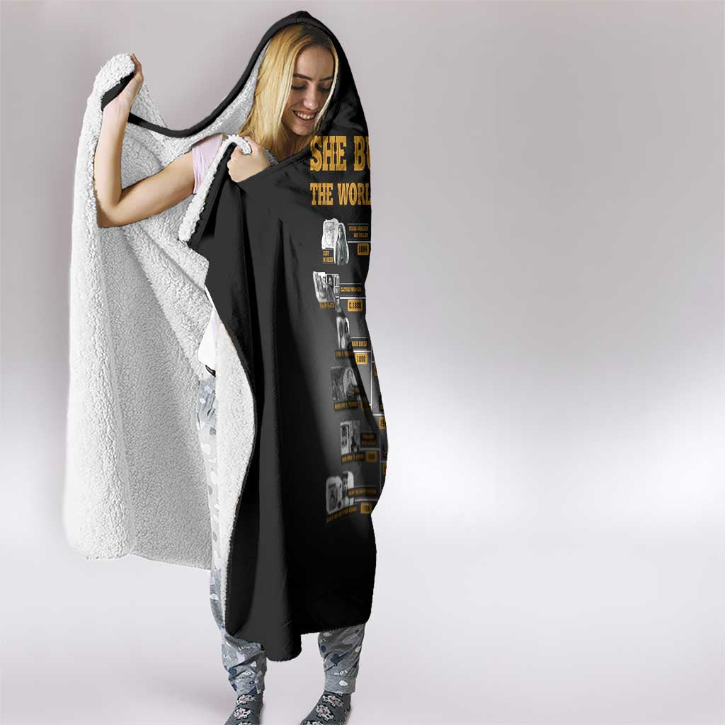 She Built It The World Uses It Hooded Blanket African Influential Women Innovators Timeline - Wonder Print Shop