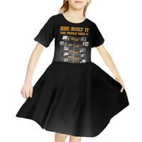 She Built It The World Uses It Kid Short Sleeve Dress African Influential Women Innovators Timeline - Wonder Print Shop