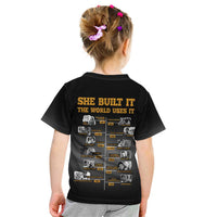 She Built It The World Uses It Kid T Shirt African Influential Women Innovators Timeline - Wonder Print Shop