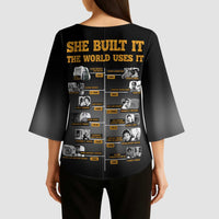 She Built It The World Uses It Kimono Sleeve Blouse African Influential Women Innovators Timeline - Wonder Print Shop