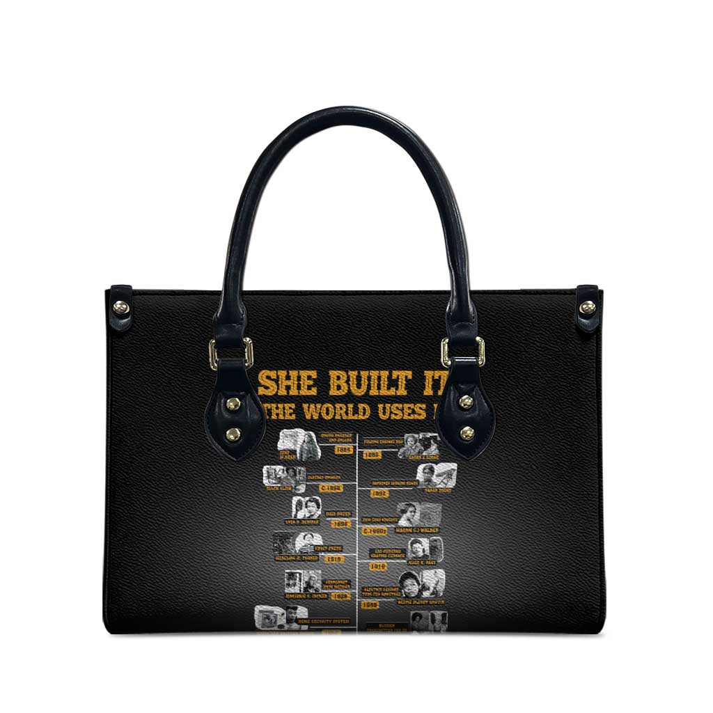 She Built It The World Uses It Leather Bag African Influential Women Innovators Timeline - Wonder Print Shop