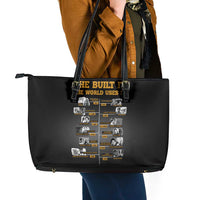 She Built It The World Uses It Leather Tote Bag African Influential Women Innovators Timeline - Wonder Print Shop