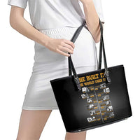 She Built It The World Uses It Leather Tote Bag African Influential Women Innovators Timeline - Wonder Print Shop