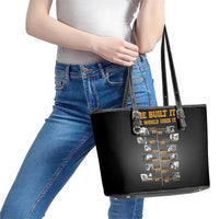 She Built It The World Uses It Leather Tote Bag African Influential Women Innovators Timeline - Wonder Print Shop