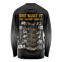 She Built It The World Uses It Long Sleeve Shirt African Influential Women Innovators Timeline - Wonder Print Shop