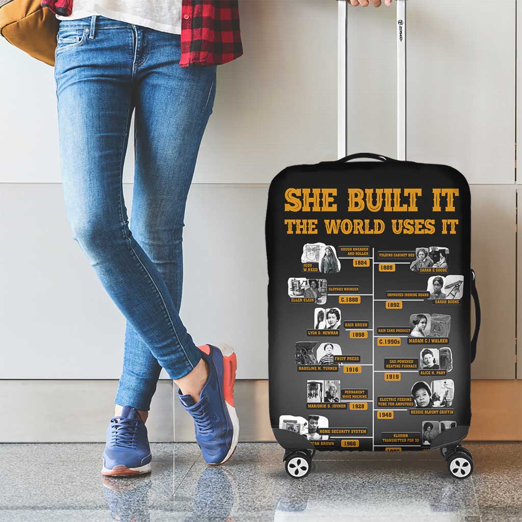 She Built It The World Uses It Luggage Cover African Influential Women Innovators Timeline - Wonder Print Shop
